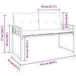 vidaXL Banc à couches en bois avec coussin Uni Crème 114 x 55 x 77 cm