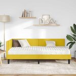 vidaXL Cadre de lit d'angle avec matelas Autre 2 Pièces Jaune Velours