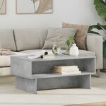 vidaXL Table basse Gris béton 80 x 46 x 35 cm Bois d'ingénierie