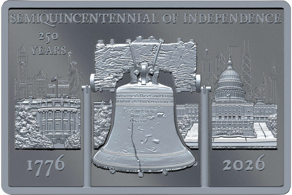 Monnaie SEMIQUINCENTENNIAL OF INDEPENDENCE 250 Anniversaire 2 Oz Argent 5$ Liberia 2026 (PRÉCOMMANDE)
