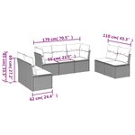 vidaXL Salon de jardin avec coussins 7 Pièces gris résine tressée