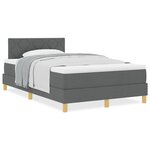 vidaXL Lit à ressorts indépendants avec matelas gris foncé 120x190 cm tissu