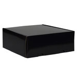 Boîte d'emballage rectangulaire en carton noir brillant 42 x 31 x 15.5 cm