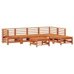 vidaXL Ensemble de salon de jardin 7 Pièces Brun cire Bois de pin massif