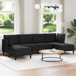 vidaXL Ensemble de meubles pour le salon 6 Pièces Noir Tissu
