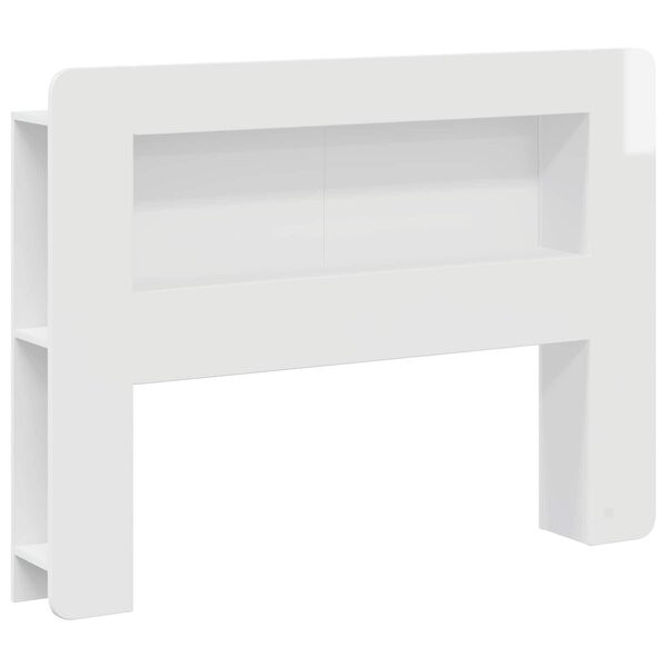 vidaXL Cabinet de Tête de Lit Blanc brillant Bois d’ingénierie