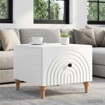 vidaXL Table basse Blanc brillant 49 x 50 x 40 cm Bois d'ingénierie