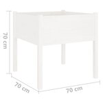 vidaXL Jardinière blanc 70x70x70 cm bois de pin massif