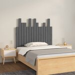 vidaXL Tête de lit murale Gris 95 5x3x80 cm Bois massif de pin