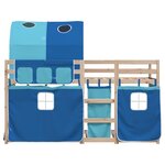 vidaXL Lit superposé sans matelas bleu 80x200 cm bois de pin massif