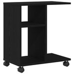 Table d'appoint vidaXL sur roulettes Noir Chêne 50x30x55 cm Bois d'ingénierie