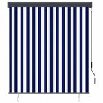 vidaXL Store roulant d'extérieur 140x250 cm Bleu et blanc