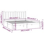 vidaXL Cadre de lit Marron miel Bois de pin massif 200x200 cm