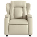 vidaXL Fauteuil inclinable électrique Crème Similicuir