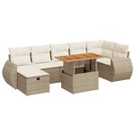 vidaXL Salon de jardin avec coussins 5 Pièces beige résine tressée acacia