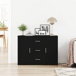 vidaXL Buffet chêne noir 91x29 5x65 cm bois d'ingénierie