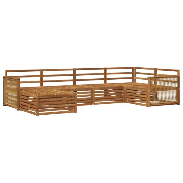 vidaXL Ensemble de canapés d'extérieur 6 Pièces Naturel
