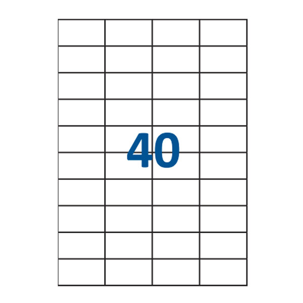 Lot de 3000 Planches étiquettes autocollantes sur feuille A4 : 52 5 x 29 7 mm (40 étiquettes par feuille)