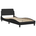 vidaXL Cadre de lit sans matelas Zadar noir 90x200 cm similicuir