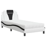vidaXL Lit Viana avec matelas blanc et noir 80x200 cm similicuir