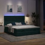 vidaXL Cadre de lit ottoman avec matelas vert foncé 160x200 cm velours