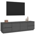 vidaXL Meuble TV Gris 176x37x47 5 cm Bois de pin massif