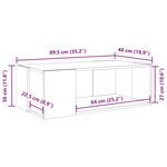 vidaXL Table basse chêne sonoma 89 5x48x30 cm bois d'ingénierie