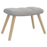 vidaXL Chaise à bascule avec repose-pied gris nuage tissu
