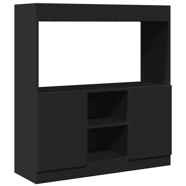 vidaXL Buffet haut noir 92x33x100 cm bois d'ingénierie