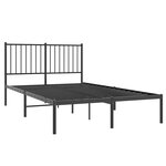 vidaXL Cadre de lit métal sans matelas avec tête de lit noir 120x200cm