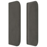 vidaXL Tête de lit avec oreilles Gris foncé 183x16x78/88 cm Velours