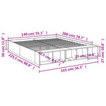vidaXL Cadre de lit sans matelas chêne sonoma 140x200 cm