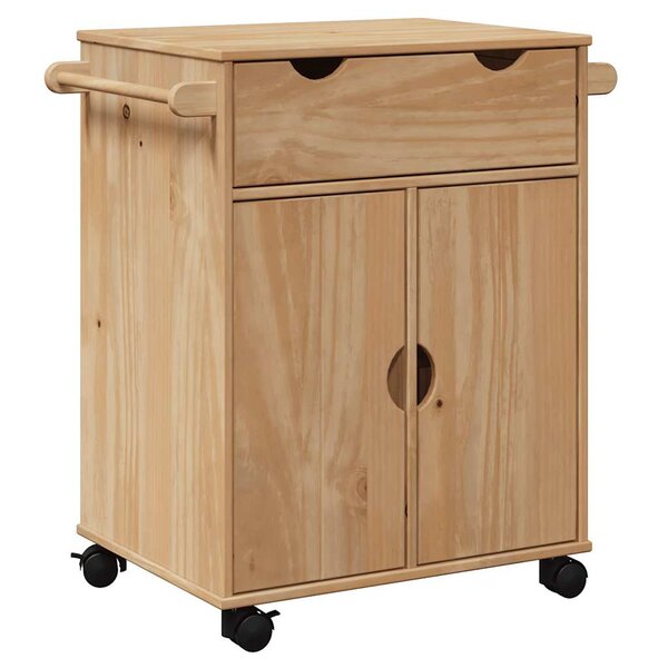 vidaXL Chariot de cuisine OTTA 59x45x80 cm bois massif de pin