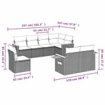 vidaXL Salon de jardin 8 Pièces avec coussins gris résine tressée