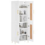 vidaXL Buffet haut Blanc 69 5x34x180 cm Bois d'ingénierie