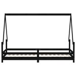 vidaXL Cadre de lit pour enfants noir 80x200 cm bois de pin massif