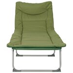 vidaXL Transat pliant avec coussin 2 Pièces Vert foncé