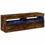 vidaXL Meubles TV 2 Pièces avec lumières LED Chêne fumé 60x35x40 cm