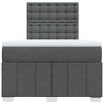 vidaXL Sommier à lattes de lit avec matelas Gris foncé 120x200cm Tissu