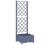 vidaXL Jardinière avec treillis Gris foncé 40x40x121 5 cm PP