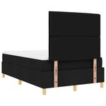 vidaXL Lit à ressorts avec matelas noir petit lit double en tissu