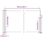 vidaXL Auvent latéral rétractable marron 100x500 cm