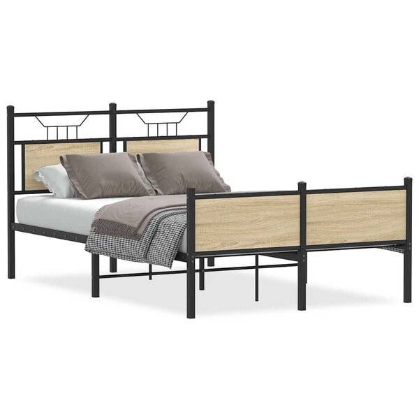 vidaXL Cadre de lit sans matelas chêne sonoma 120x190 cm