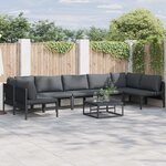 vidaXL Ensemble de canapé de jardin 7 Pièces Anthracite Acier