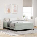 vidaXL Cadre de lit Gris clair  gris et blanc 140 x 200 cm Velours