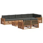 vidaXL Ensemble de canapés d'extérieur 9 pc Naturel et Anthracite
