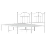 vidaXL Cadre de lit métal avec tête de lit blanc 140x190 cm