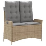 vidaXL Ensemble à manger de jardin coussins 4 Pièces beige résine tressée