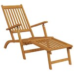 vidaXL Chaises longues d'extérieur repose-pieds et table Acacia solide