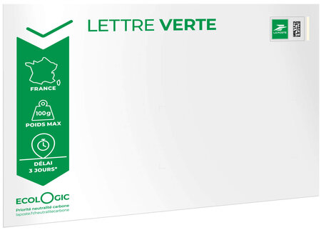 Prêt-à-Poster - Lettre Verte - 100g - Format C5 - Enveloppe à l'unité